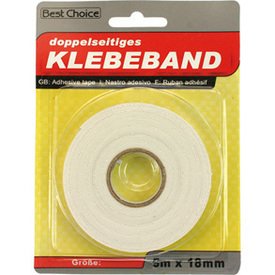 Unbekannt Best Choice Doppelseitiges Klebeband, 5 m x 20 mm, Weiß von Unbekannt