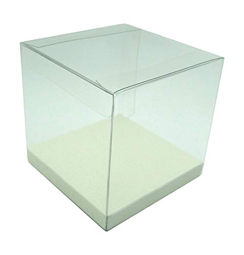 Geschenk-Box durchsichtig, transparent, 5er - Set Geschenk-Schachtel Verpackung mit Einlegeboden, für Hochzeiten Gastgeschenke, Weihnachtsgeschenke, Produktverpackungen (150 x 150 x150) von unbekannt