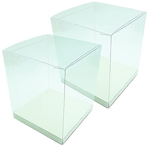 Geschenk-Box durchsichtig, transparent, Geschenk-Schachtel Verpackung mit Einlegeboden, für Hochzeiten Gastgeschenke, Weihnachtsgeschenke, Produktverpackungen (120 x 120 x 150 mm) von unbekannt