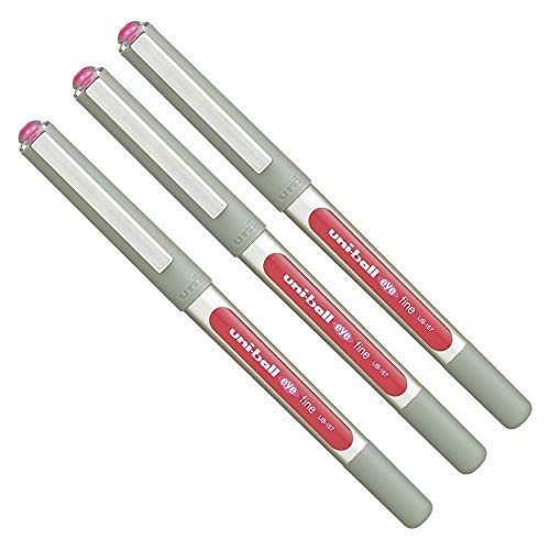 3 X Uni-Ball Eye UB-157 Kugelschreiber Fein (0.7mm) Pink von Uni-Ball