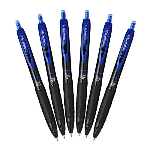 Uni-Ball 307 Retractable Gel Ink Pens, Medium Point , Pack of 6 (Blue) von Uni-Ball