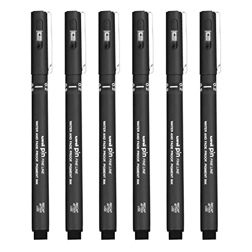 Uni Ball Pin Black Technical Drawing Marker Pen 0.2mm - Box of 12 Pens by Uni-ball von Uni-Ball