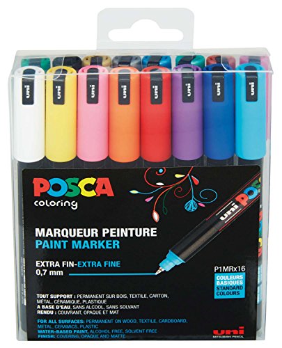 uni-ball 181716 - POSCA Marker mit kalibrierter Spitze, 16er Set von Uni-Ball