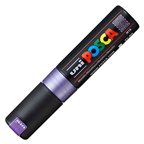 uni-ball 182688 - POSCA Marker mit breiter Keilspitze, violet metallic von Uni-Ball