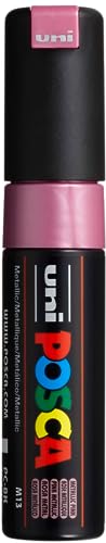 uni-ball 182689 - POSCA Marker mit breiter Keilspitze, rosa metallic von Uni-Ball