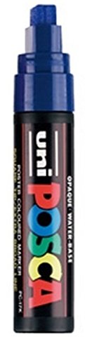 uni-ball 186351 - POSCA Marker mit extra breiter Rechteckspitze, dunkelblau von Uni-Ball