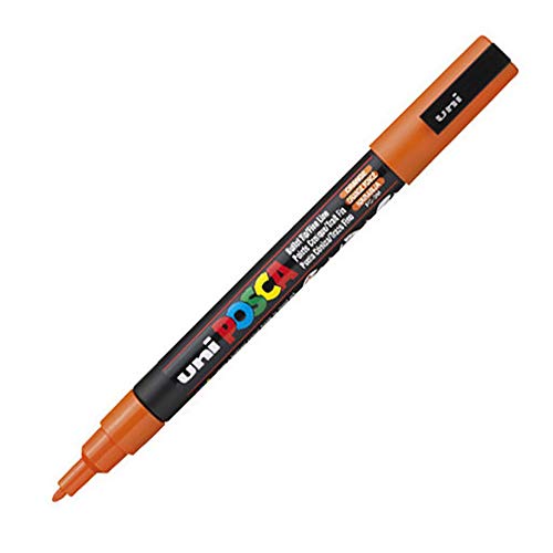 uni-ball 186511 - POSCA Marker mit feiner Rundspitze, orange von uni-ball