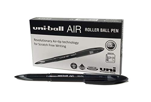 uni-ball 190470000 UB-188-Micro Air Kugelschreiber, schwarze Super-Tinte, fälschungssicher, Füllfederspitze, 12 Stück von Uni-Ball