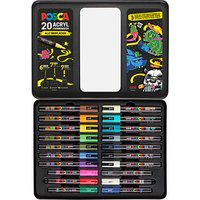 uni-ball POSCA Marker Metalletui Graffiti Acrylstift farbsortiert, 20 St. von uni-ball