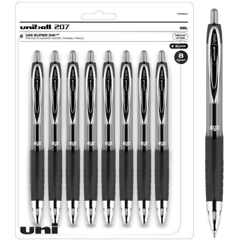 uni-ball Signo 207 Retractable Gel Pens, Medium Point, Black Ink, 8 Count by Uni-ball von Uni-Ball