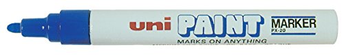 Uni Coloured Paint Marker Multi Surface Opaque Outdoor Marking Bullet Tip Pen PX-20 Blue von Uni-Ball