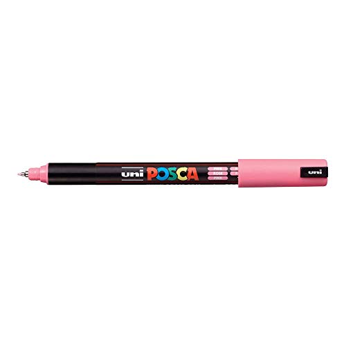 Uni Posca Marker Stift Farbe Glasstift Extra Feine Rundspitze 0,7mm Rosa PC-1MR von uni