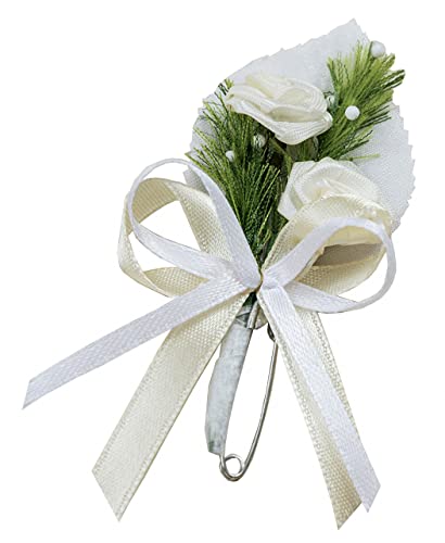 Gästeanstecker Kate zur Hochzeit im 10er Set AS0007 - Creme, Champagner, Ivory- DIY von unser schönster Tag