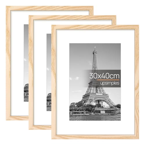 upsimples 3 Pack bilderrahmen 30x40 Holz, Bilderrahmen 30x40, Picture Frame für Fotos, Bilder, Poster von upsimples