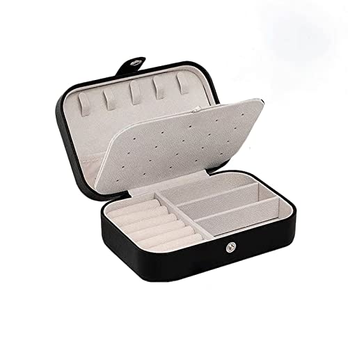 uqlpxz Schmuck-Organizer-Box, Schmuckschatulle aus Leder, Schmuckaufbewahrung, Ohrringbox, Verpackung, Aufbewahrung, Vitrine, Organizer für Zuhause, Reisen, Geschenk, Organzabeutel (Schwarz B) von uqlpxz