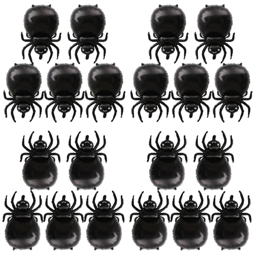 20 Stück Spinnen-Folienballons - Schwarze Halloween-Spinnenballons - Spinnenballons Helium | Für Kinder, Halloween- -Dekoration, Neujahrs- -Dekoration von usefulbeauty