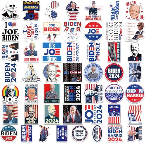 usefulbeauty Joe Biden Aufkleber - 2024 Aufkleber - USA Aufkleber Flagge USA Sticker Reise Aufkleber für Koffer Helm Motorrad Tank Vereinigte Staaten Flag Stickers wasserfeste Aufkleber von usefulbeauty