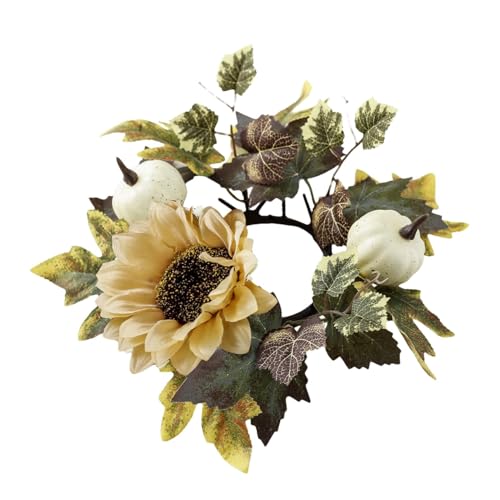 usefulbeauty Adventskranz-Kerzenhalter, Erntedank-Kerzenkranz, Thanksgiving-Kerzenhalter-Kranz, Dekorationen, Kerzenkränze, Thanksgiving-künstliche Blumendekoration für Tischdekoration von usefulbeauty