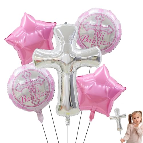 usefulbeauty Kommuniondekorationen,Luftballons für die Kommunion,Aluminiumfolie Taufballons Taubenballons 5er Set | Kreative Taufdekorationen, Luftballons, süßes Partyzubehör für die Heilige Kommunion von usefulbeauty