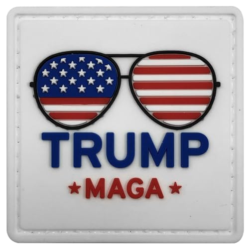 uuKen MAGA Trump Patch "Make America Great Again" mit USA-Flagge für Hüte, Mützen, Taschen, Rucksäcke, Westen, Jacken (TRMAGA Weiß) von uuKen