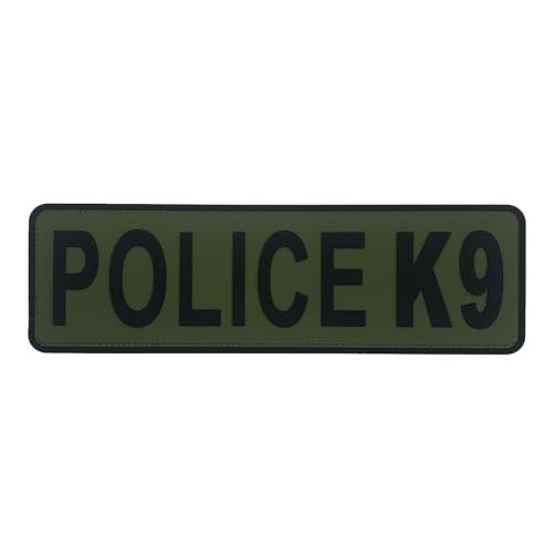 uuKen OD Green Police K9 Patch 25,4 x 7,6 cm für Westen, Kleidung, Rucksäcke, Geschirr, Service-Hundehalsband (OD Green, XL 25,4 x 7,6 cm) von uuKen