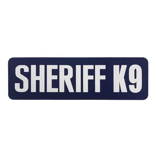 uuKen PVC Sheriff K9 Patch 25,4 x 7,6 cm für Westen, Jacken, Rucksäcke, Hundegeschirr, Halsband (Marineblau, Größe XL 25,4 x 7,6 cm) von uuKen