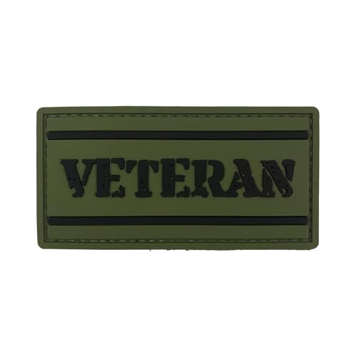 uuKen PVC Veteranen-Patch, OD Green, 8 x 4 cm, PVC mit Hakenverschluss, Rückseite für Hüte, Mützen, Taschen, Rucksäcke, Westen, Jacken (Grün, 8 x 4 cm) von uuKen