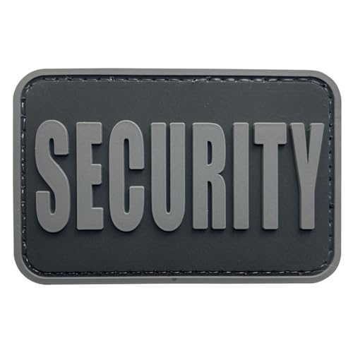 uuKen Security Forces Patch PVC Gummi 5,1 x 7,6 cm für Private Security Guard Tactical Vest Uniformen Cap Hüte (Schwarz und Grau, XS 7,6 x 5,1 cm) von uuKen