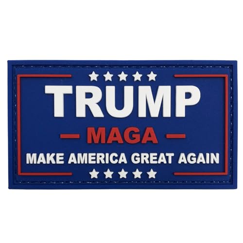 uuKen Trump Patch MAGA Make America Great Again, Marineblau, 7,6 x 4,2 cm, mit Hakenverschluss, Rückseite für Hüte, Mützen, Taschen, Rucksäcke, Westen, Jacken (TRMAGA Navy) von uuKen