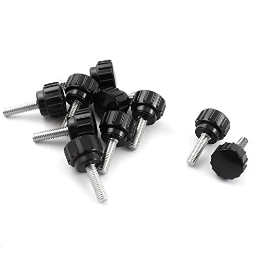 sourcing map 10 Stück M4x15mm Gewinde Schwarz Rundkopf Spann Knöpfe 25mm für Drehmaschine DE de von uxcell