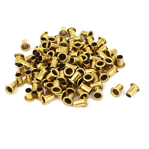 sourcing map 100Stk 5mm x 8 mm durch Loch hohlen Nieten Ösen Goldenton de von uxcell