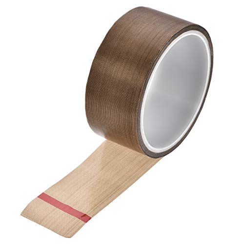 sourcing map 40mm PTFE beschichtet Gewebeband Braun Hochtemperaturband für Vakuum-, Hand- und Impulsversiegelungen Klebeband 10m/32,8ft von uxcell