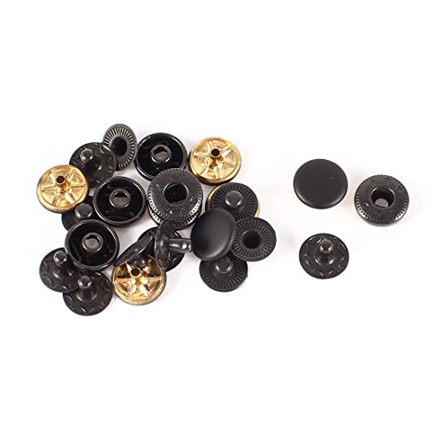 sourcing map 6 Sets Schwarz Metall Druckknopf Poppers Nähen Druckknöpfen Buttons 10mm de de von uxcell