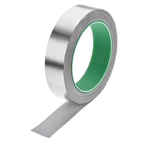 sourcing map Aluminium Folienband Hochtemperaturband 25 mm für HVAC Abdichten Patchen von Heiß und Kaltluftkanälen Klebeband 20m/65ft von sourcing map