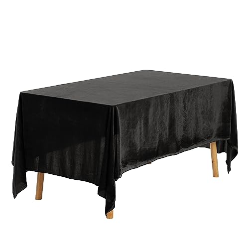 uxcell 1 Pack Rechteck-Tischdecke, Samt knitterfrei waschbar Tischdecke für Abendessen, Hochzeit, Bankett oder Restaurant Schwarz 160x240cm von uxcell