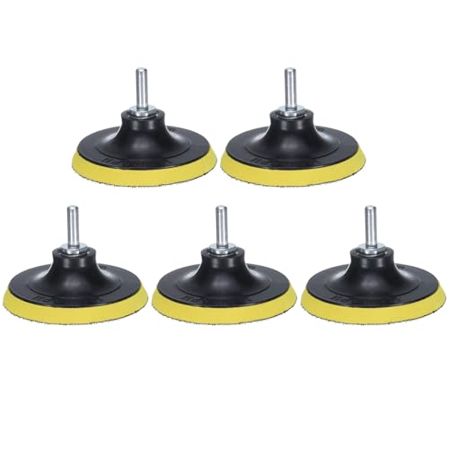 uxcell 10,2 cm Klett-Schleifscheiben, M14-Schaft, PP-Bohrer-Schleifaufsatz, Schleifpapier für Elektrowerkzeuge, Gelb + Schwarz, 5er-Set, 10 Stück von uxcell