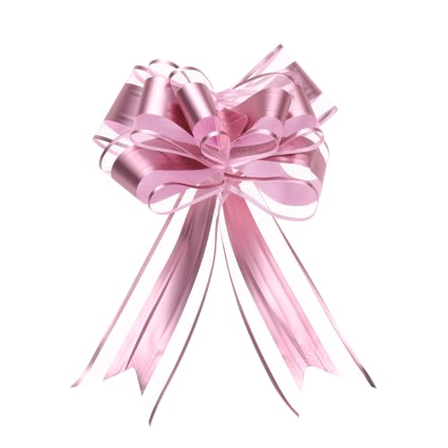 uxcell 10 Stück 20,3 cm große Organza-Schleifen, Geschenkpapier, Organza-Schleifen, Band, Rosa, für Hochzeitskörbe, Geschenke, Weihnachten von uxcell