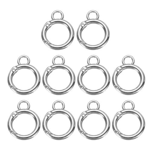 uxcell 10 Stück O-Ringe, 16 mm, Schlüsselring-Clips, Schnappschnalle mit fester Öse, Zinklegierung, Triggerringe für Schlüsselanhänger, Schnalle, Handtasche, Geldbörsen, Taschen, Geldbörsen, von uxcell