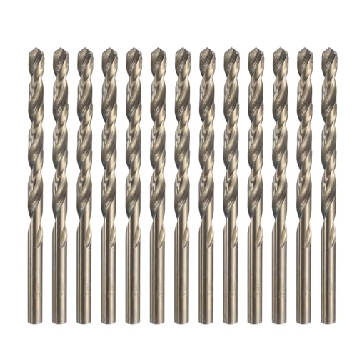 uxcell 13 x 13/64 Zoll M35 Kobalt-Spiralbohrer, Hochgeschwindigkeitsstahl-Bohrerbohrer für Edelstahl, gehärtetes Metall, Gusseisen, Aluminium, Kupfer, weicher legierter Stahl, Holz, Kunststoff von uxcell