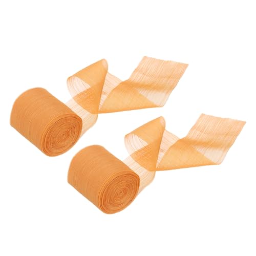 uxcell 2 Rollen Chiffonband, 3,8 cm x 5,5 m, Seidensatinband, glänzendes Seidenband, Stoff für Hochzeitseinladungen, Brautsträuße, Geschenkverpackungen, Schleifenherstellung, Gelb von uxcell