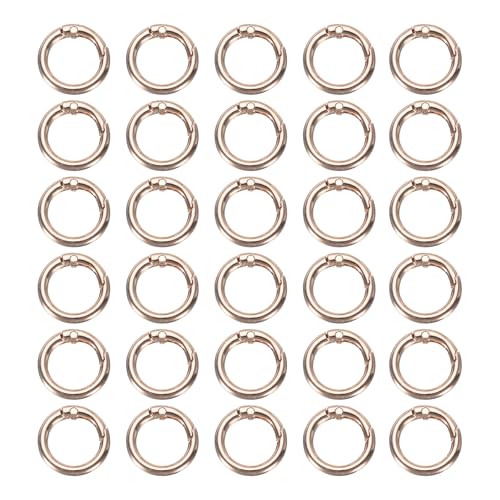 uxcell 30 Stück O-Ringe, 16 mm, runde Schlüsselring-Clips, Schnappschnalle, Zinklegierung, Triggerringe für Schlüsselanhänger, Schnalle, Handtasche, Geldbörsen, Taschen, Geldbörsen, Geldbörsen, von uxcell