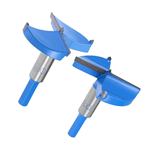 uxcell 65 mm & 70 mm Forstnerbohrer-Set, Wolframkarbid-Holzlochsäge, Schlangenöffner, Holzbearbeitung, Scharnierlochbohrer, Bohrer (blau, grau) von uxcell