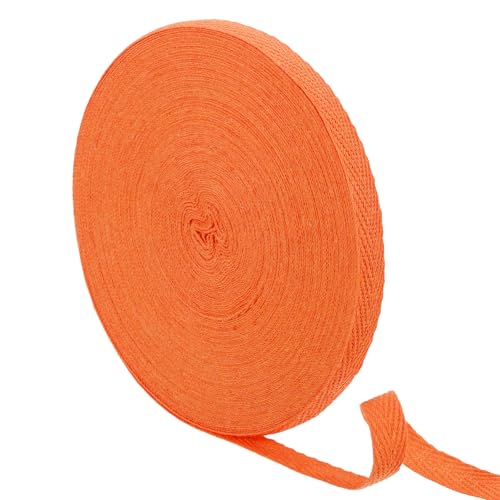 uxcell Baumwoll-Twill-Klebeband, 0,95 cm, Fischgrätenmuster, Schrägband für Kleidung, Nähen, Basteln, 22,7 m (Orange Gelb) von uxcell