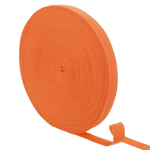 uxcell Baumwoll-Twillband, 22 m, Fischgrätenmuster, Schrägband für Kleidung, Nähen, Basteln, 1,6 cm (5/8 Zoll), Orange / Gelb von uxcell