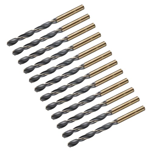 uxcell Bohrer-Bits, 6,8 mm, schwarzes Nitrid und goldfarben, titanbeschichtet, M2-Hochgeschwindigkeitsstahl (HSS), Spiralbohrer für Edelstahl, Aluminiumlegierung, Metall, 12 Stück von uxcell