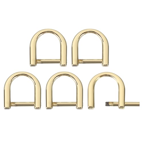 uxcell D-Ringe, Schraubbügel, Zinklegierung, Hufeisen, U-Form, D-Ring-Schnallen für Geldbörse, DIY, Gold, 14.5mmx14.4mm von uxcell