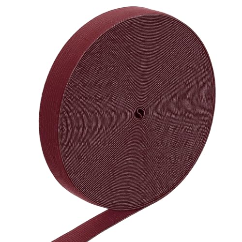 uxcell Elastisches Band, 1,8 cm x 15 Yard Stretch Knit Elastic Bands Stoff Gummiband zum Nähen, Perücken, Bund, Hosen, Handwerk DIY (Braun Rot) von uxcell