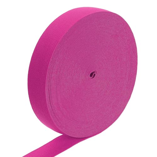 uxcell Elastisches Band, 2,5 cm x 15 Yard Stretch Knit Elastic Bands Stoff Gummiband zum Nähen, Perücken, Bund, Hosen, Handwerk DIY (Rose) von uxcell