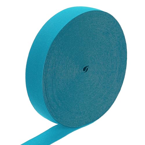 uxcell Elastisches Band, 2,5 cm x 15 Yard Stretch Knit Elastic Bands Stoff Gummiband zum Nähen, Perücken, Bund, Hosen, Handwerk DIY (Seeblau) von uxcell