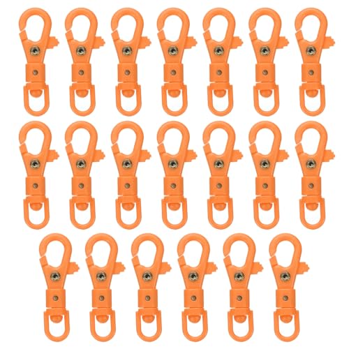 uxcell Karabinerverschlüsse aus Kunststoff, drehbar, für Schlüsselbänder, Schlüsselanhänger, Ring, Handwerk, Tasche, Zubehör, Orange, 20 Stück von uxcell